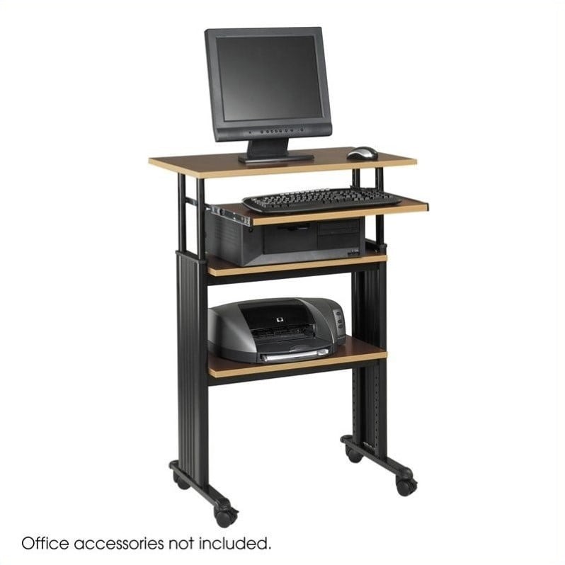 Safco Adjustable Height Workstation With Printer Stand And Task