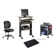 Safco Adjustable Height Workstation with Printer Stand and Task Chair