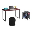 Safco Workstation with 1 Scoot Printer Stand and Swivel Ball Chair Set