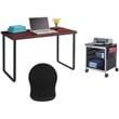 Safco Workstation with 1 Scoot Printer Stand and Swivel Ball Chair Set