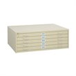 Safco 5 Drawer Flat File Cabinet with Closed Base in Brown