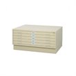 Safco 5 Drawer Flat File Cabinet with Closed Base in Brown