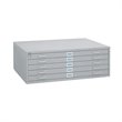 Safco 5 Drawer Flat File Cabinet with Closed Base in Gray