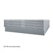 Safco 5 Drawer Flat File Cabinet with Closed Base in Gray