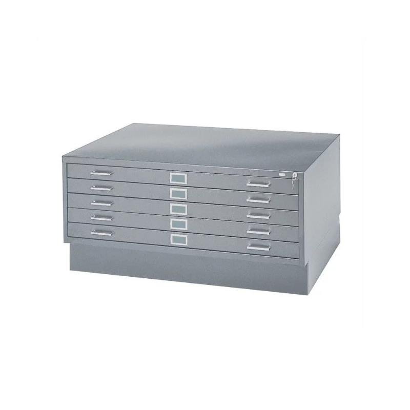 Safco 5 Drawer Flat File Cabinet With Closed Base In Gray 1923793 Pkg