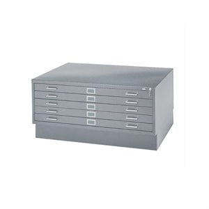 safco 5 drawer flat file cabinet with closed base in gray