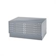 Safco 5 Drawer Flat File Cabinet with Closed Base in Gray