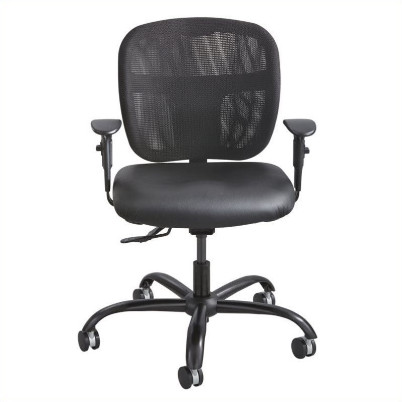 Safco 1 Mesh Task Office Chair with Alday Arm Set in Black