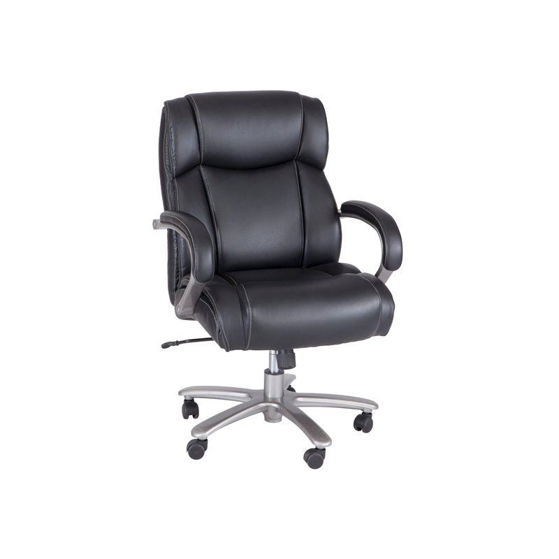 Safco Lineage Big n Tall Mid Back Task 3503BL 400 lb Capacity Black