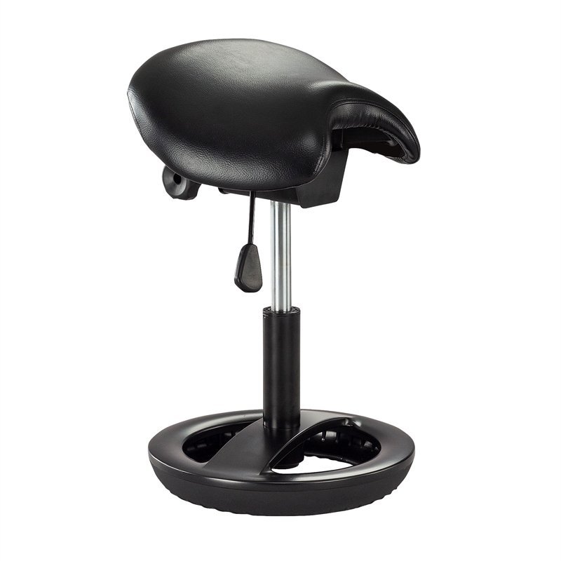 Safco Twixt Saddle Seat Stool Sitting Height 3005BV Black Vinyl