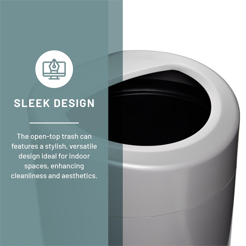 Safco Products Open Top Trash Receptacle with Liner 9920BL Black