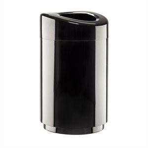 safco products open top trash receptacle with liner 9920bl black