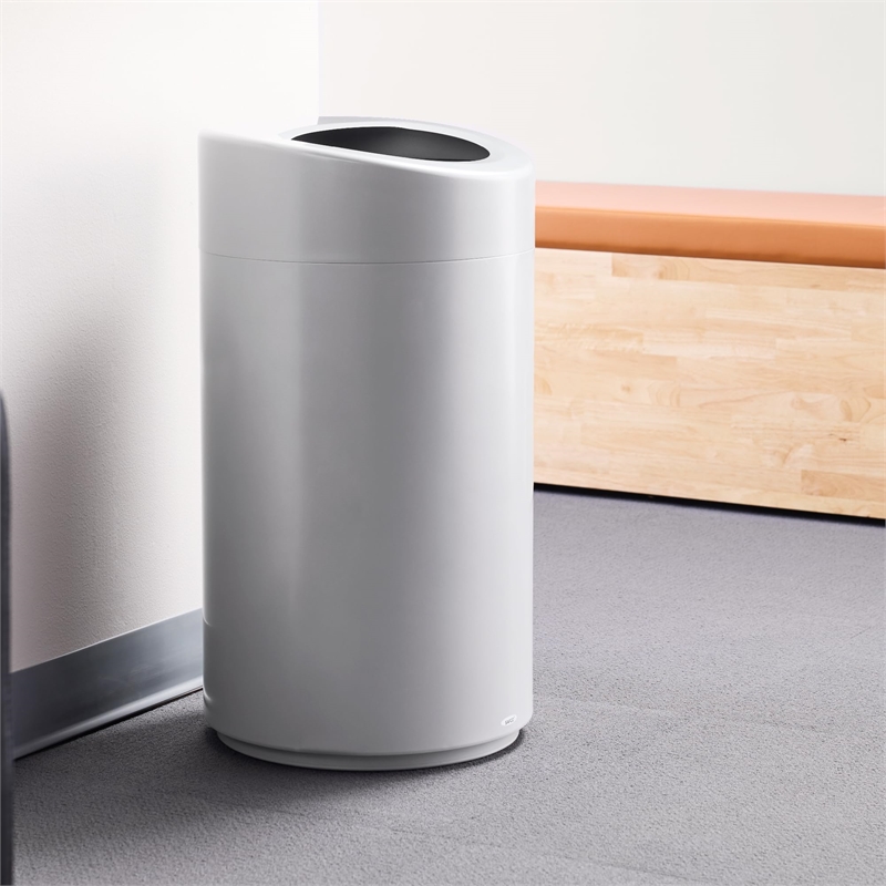 Safco Products Open Top Trash Receptacle with Liner 9921BL Black