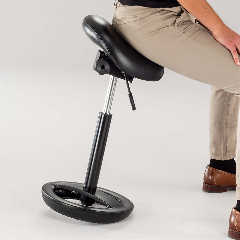 Safco Twixt Saddle Seat Stool Extended Height 3006BV Black Vinyl