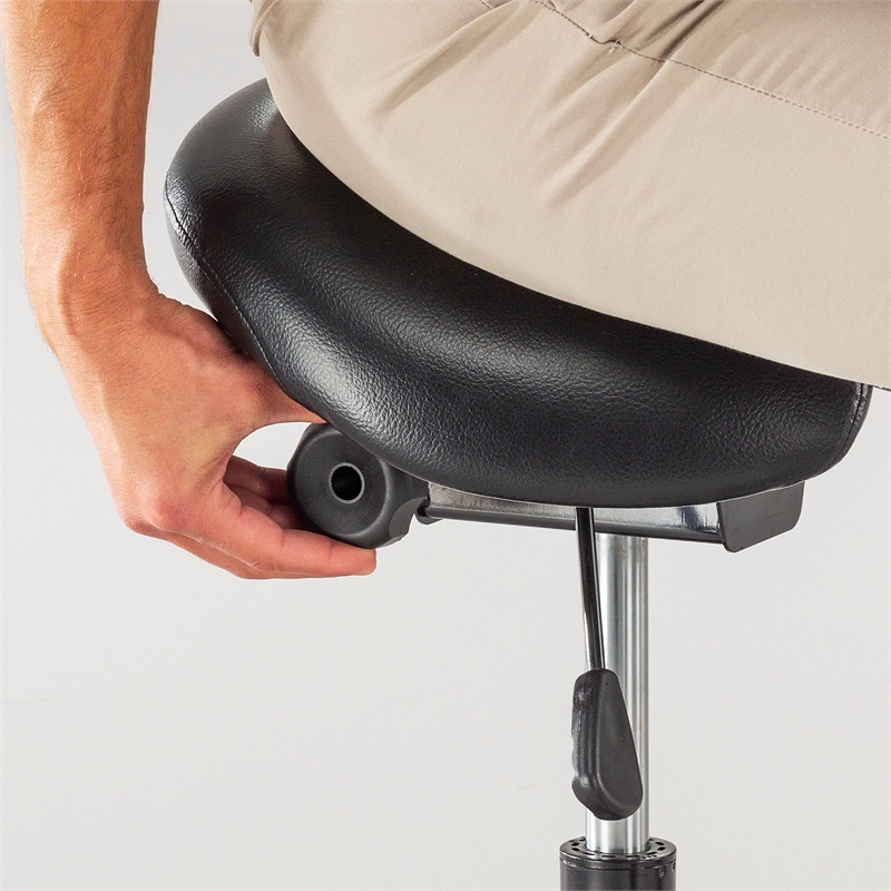 Safco Twixt Saddle Seat Stool Extended Height 3006BV Black Vinyl