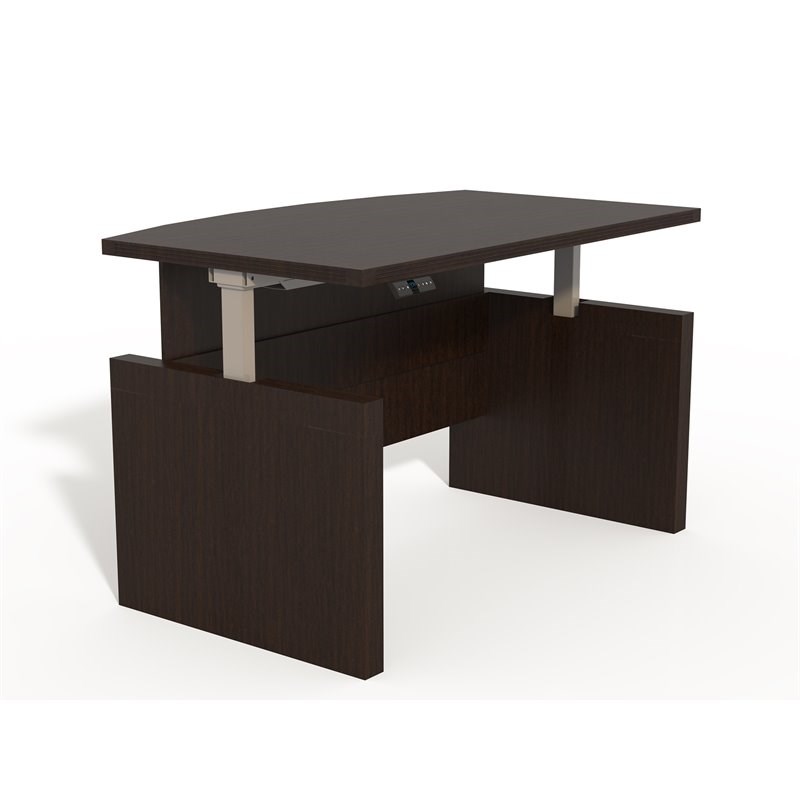 Safco Products Aberdeen Height Adjustable 72 Bow Front Desk with Base