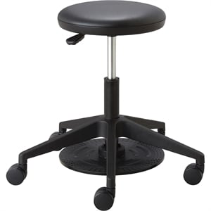 Safco Products Foot Pedal Lab Stool 3437BL Black Vinyl