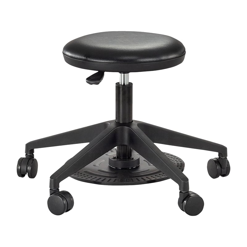 Safco Products Foot Pedal Lab Stool 3437BL Black Vinyl