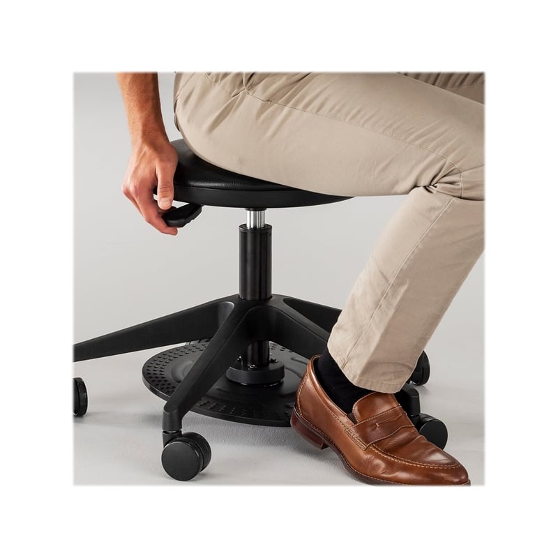 Safco Products Foot Pedal Lab Stool 3437BL Black Vinyl