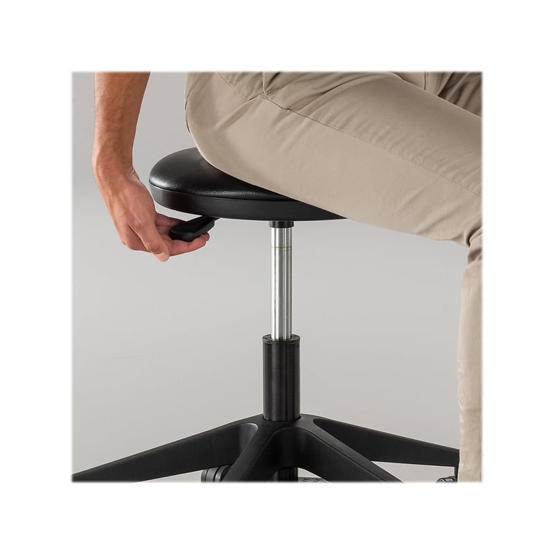 Safco Products Foot Pedal Lab Stool 3437BL Black Vinyl