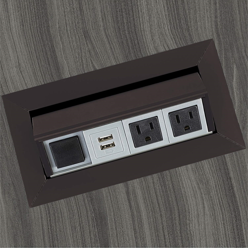 Safco Metal Power Module with 2 Power and 2 USB Outlets in Black