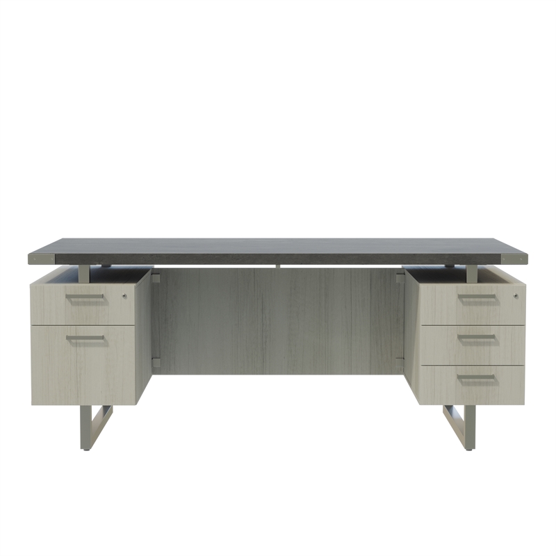 Mirella Free Standing Desk BBB BF in Stone Gray