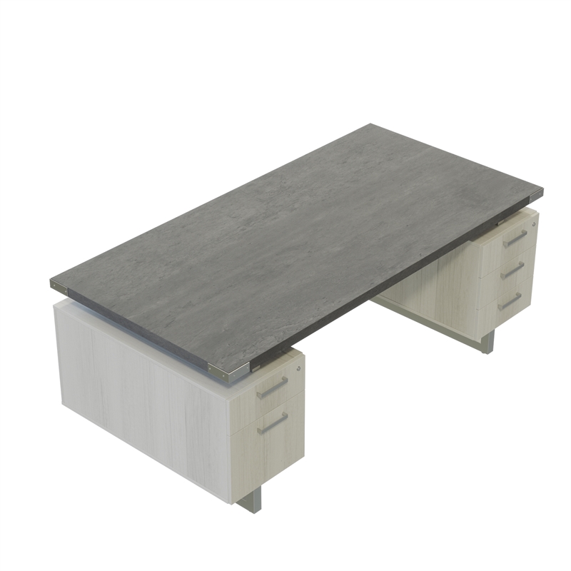 Mirella Free Standing Desk BBB BF in Stone Gray