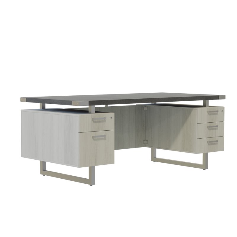 Mirella Free Standing Desk BBB BF in Stone Gray