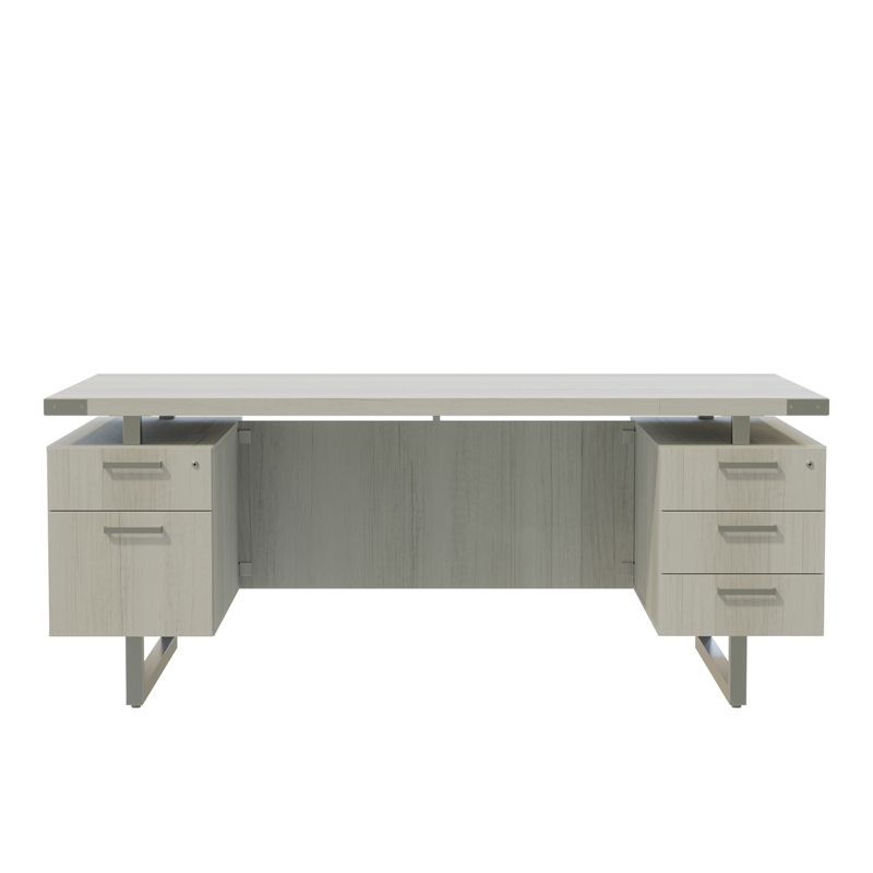 Mirella Free Standing Desk BBB BF in White Ash