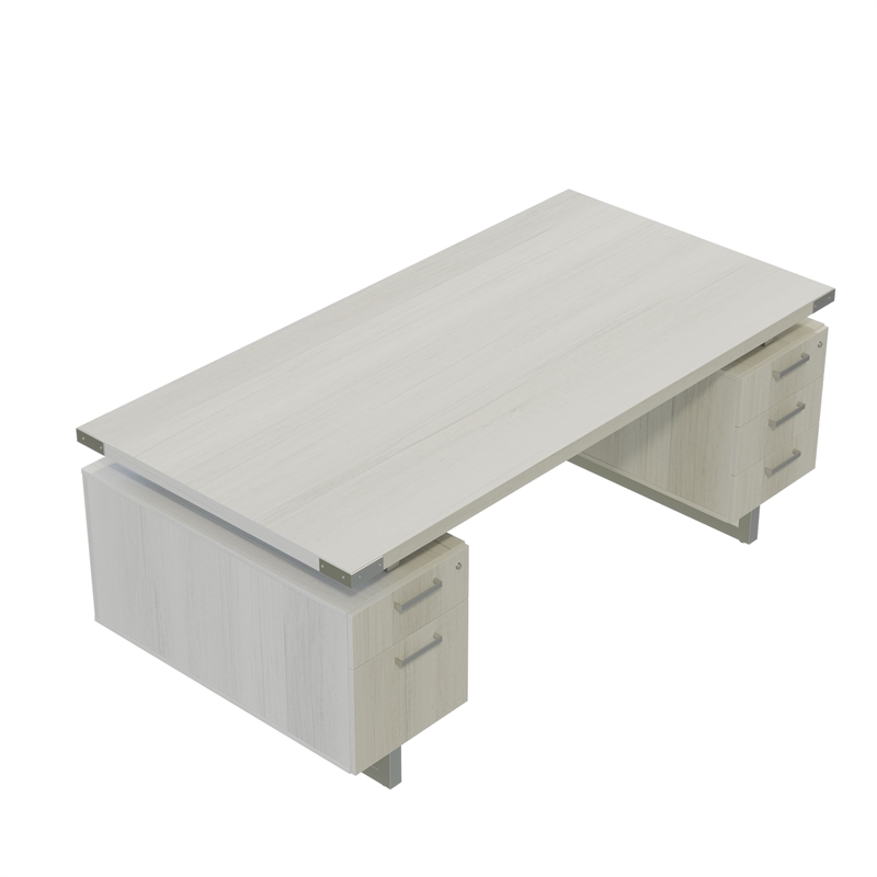 Mirella Free Standing Desk BBB BF in White Ash