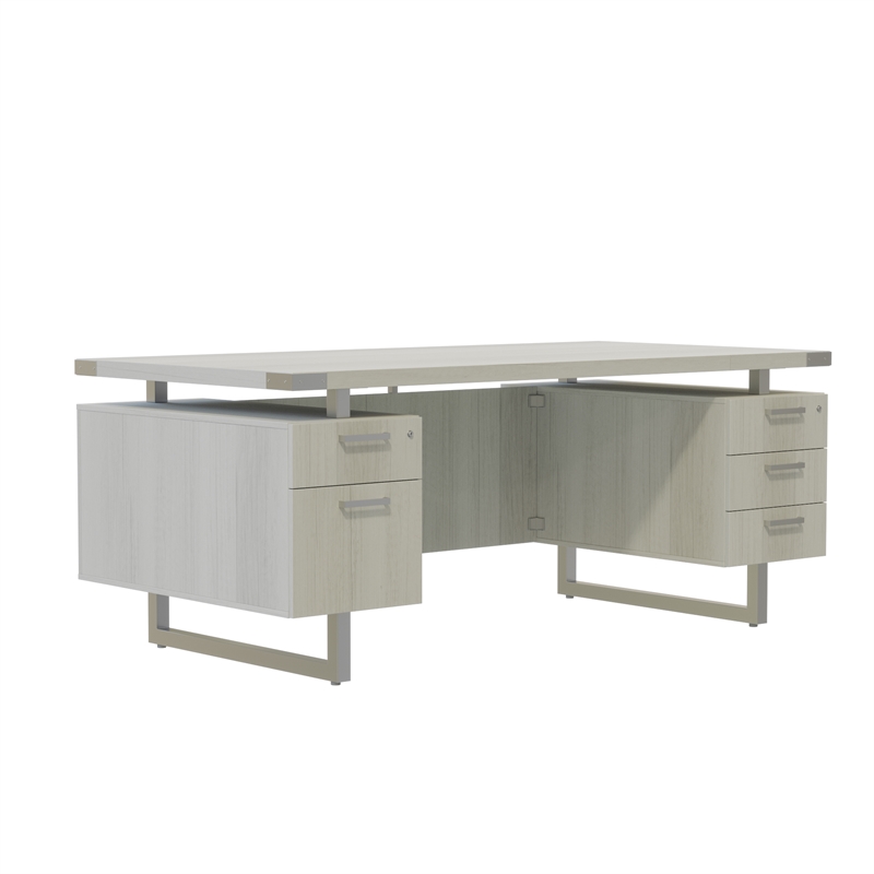 Mirella Free Standing Desk BBB BF in White Ash