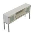 Safco Mirella Modern Wood Hutch with Glass Doors in White Ash