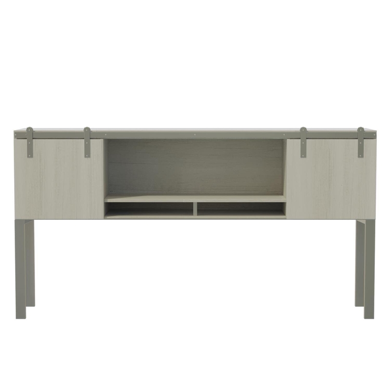 Safco Mirella Modern Wood Hutch with Sliding Doors in White Ash