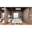 Safco Mirella Modern Wood Hutch with Sliding Doors in White Ash
