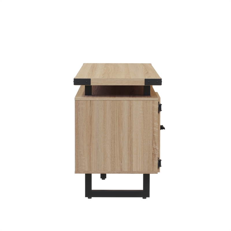 Mirella Low Wall Cabinet Glass Doors in Sand Dune
