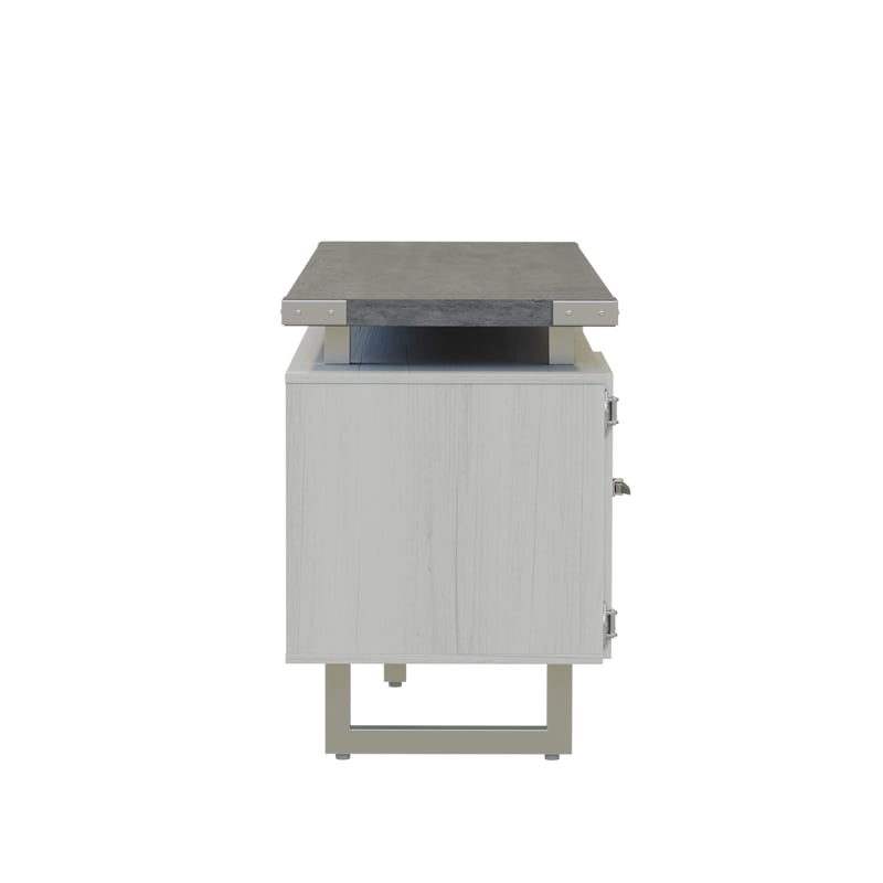 Mirella Low Wall Cabinet Glass Doors in Stone Gray