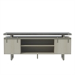 Mirella Low Wall Cabinet Wood Doors in Stone Gray