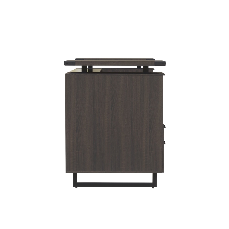 Safco Mirella Modern Wood Reception Desk in Southern Tobacco