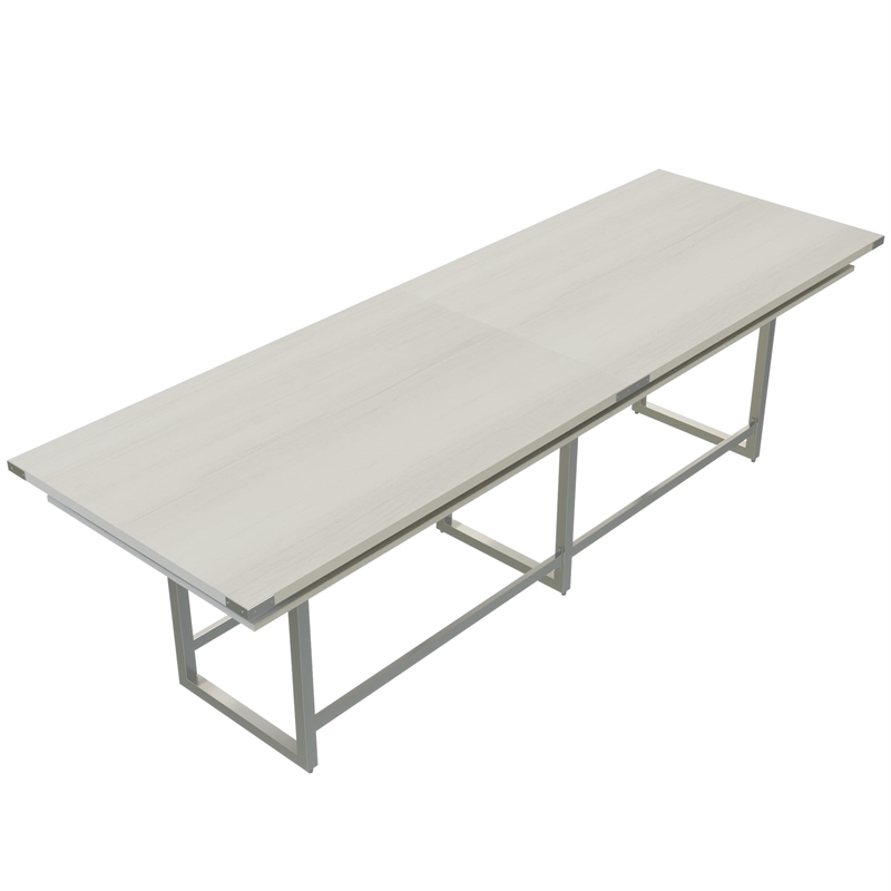 Mirella Conference Table Standing Height - 12' White Ash
