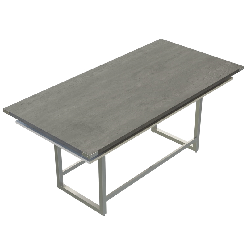 Mirella Conference Table Standing Height - 8' Stone Gray