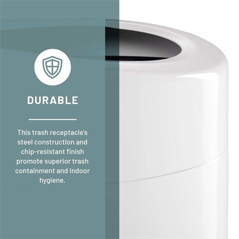 Safco Products 9920WH Open Top Receptacle - 30 Gallon