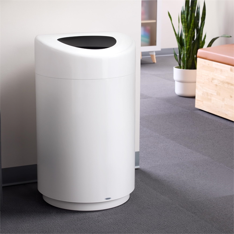 Safco Products 9920WH Open Top Receptacle - 30 Gallon