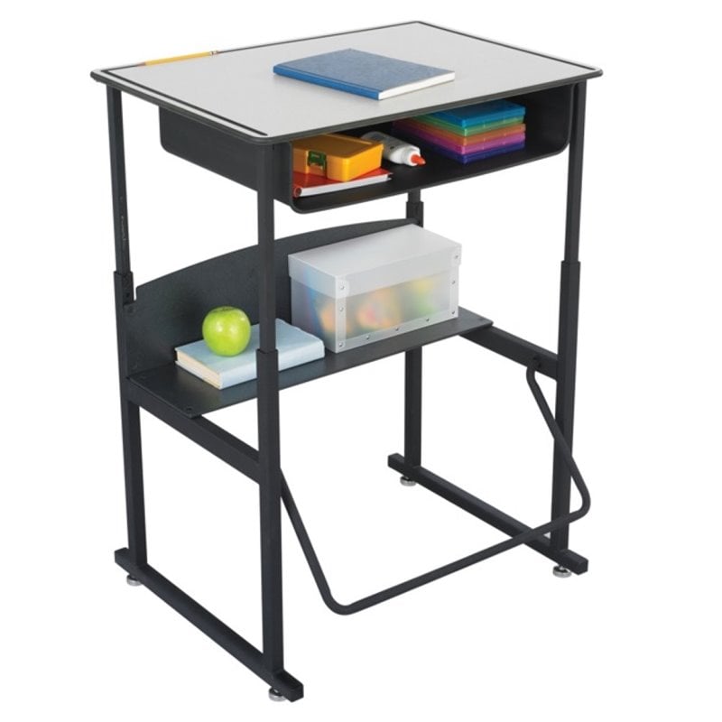 Safco AlphaBetter 20" x 28" Student Desk in Gray With Book Box   1204GR