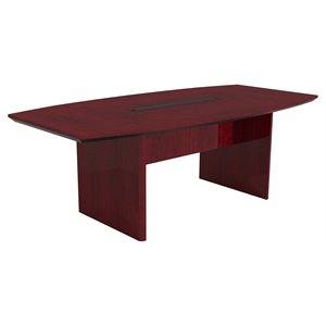 safco corsica 6' boat shaped conference table with slab base in sierra cherry