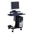 Safco Eastwinds Mobile Wood Computer Cart in Black Anthracite