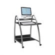 Eastwinds Wood and Metal Mobile Computer Cart in Black Anthracite