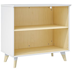 Resi White Wood Cabinet With Open Storage