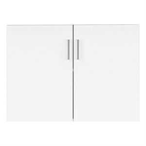 safco resi modern wood storage cabinet with laminate doors in white