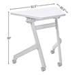 Safco Transitional Metal Mobile Trapezoid Desk in White Finish