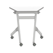 Safco Transitional Metal Mobile Trapezoid Desk in White Finish